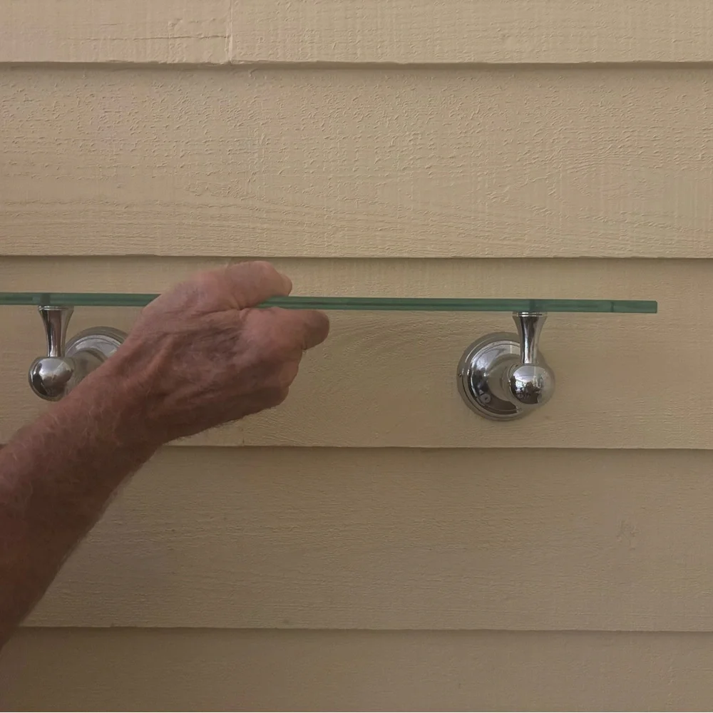 Pottery Barn Silver Glass Shelf - Picture 2 of 5